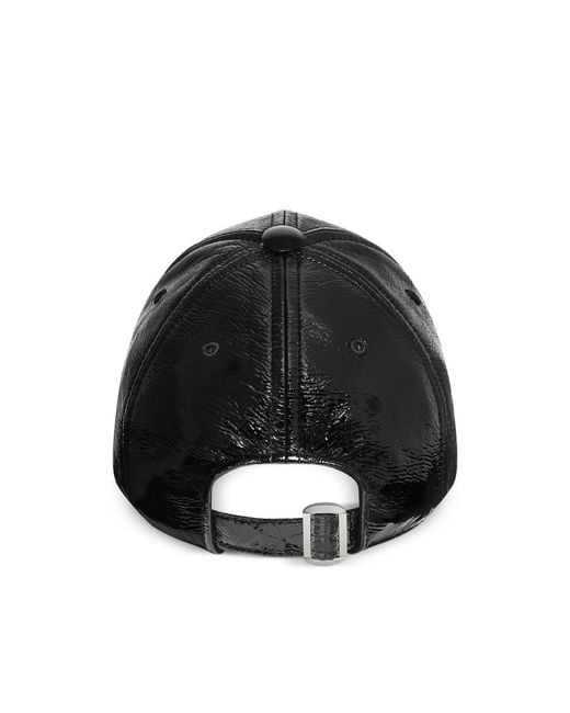 Courreges Black Ac-Logo Vinyl Cap for men