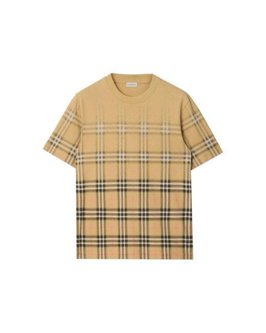 Burberry Natural Gradient Check Cotton T-Shirt for men