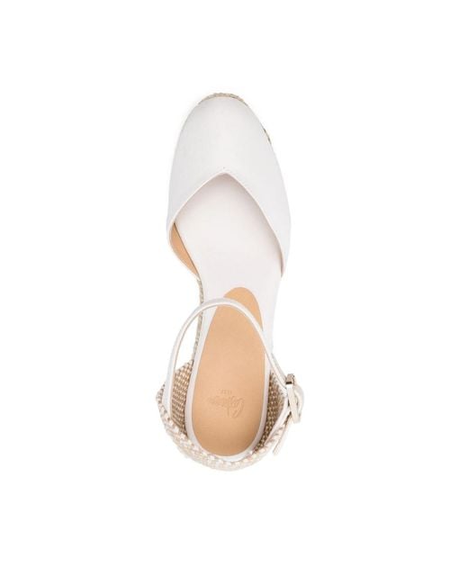 Castaner Natural Almond Toe Cut-Out Detail Wedge Shoes