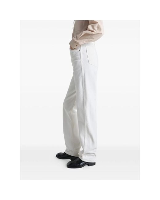 Lemaire White Straight-Leg Cotton Jeans