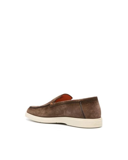 Santoni Brown Loafers for men