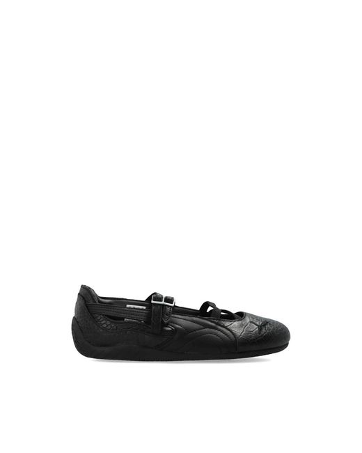 PUMA Black Speedcat Croc-Effect Ballet Flats for men