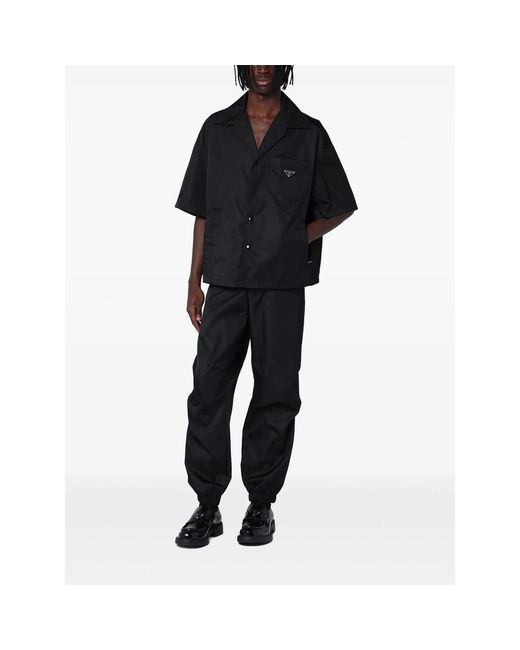 Prada Black Re-Nylon Short-Sleeved Shirt for men