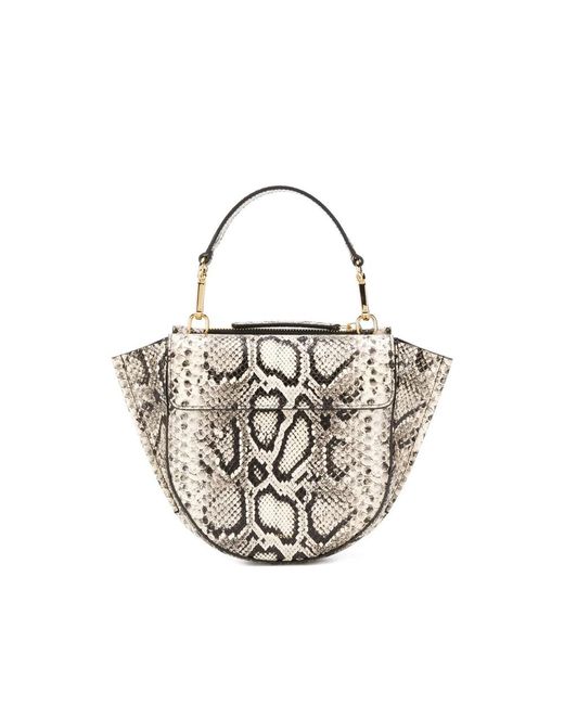 Wandler White Python Print Tote Bag