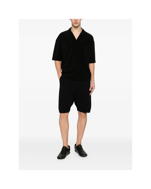 Scaglione Black Drawstring Shorts for men