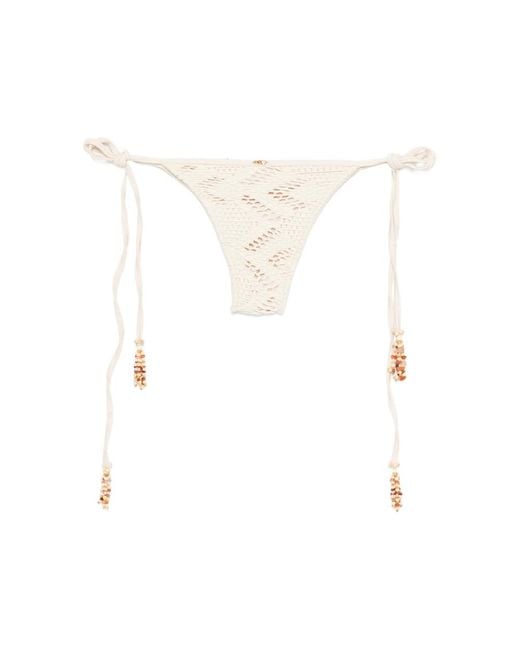 PATBO White Beachwear With Beaded Embellishment
