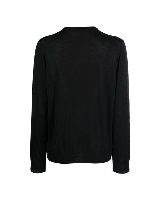 Fileria Black Long-Sleeve Wool-Blend Jumper for men
