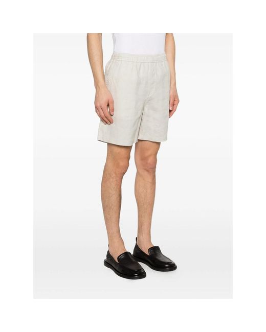 Samsøe & Samsøe White Linen Deck Shorts for men
