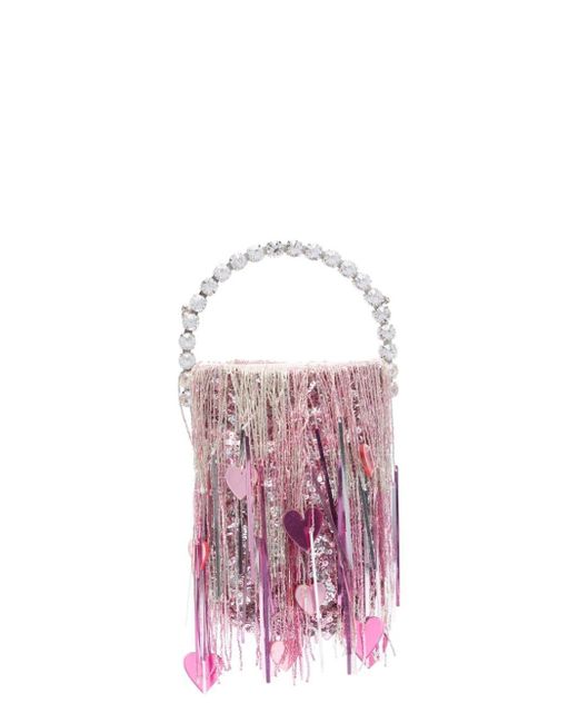 L'ALINGI Pink Micro Fringe Eternity Clutch Bag