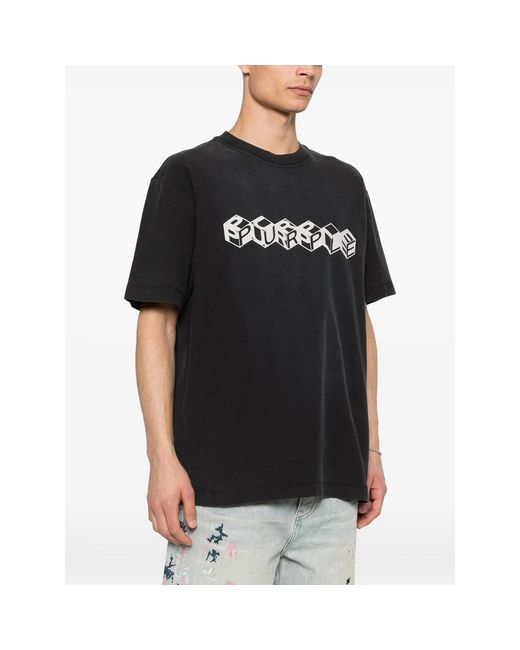 Purple Brand Black Cube Textured T-Shirt for men