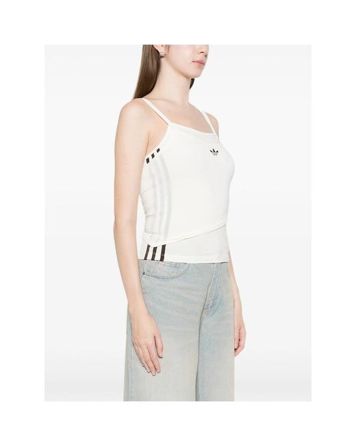 Adidas White Double Strap Cropped Top