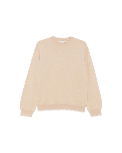 Antonelli Natural Frayed-Hem Cashmere Sweater