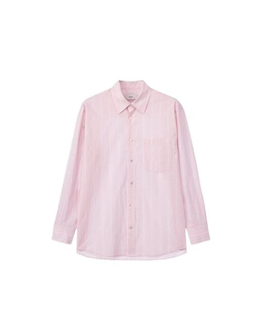 DUNST Pink Stripe-Pattern Shirt