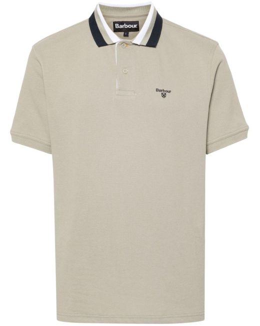 Barbour Natural Logo-Embroidered Cotton Polo Shirt for men