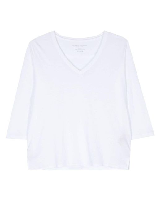 Majestic Filatures White Straight-Hem T-Shirt