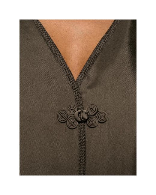 Rohe Brown Frog Button Midi Dress