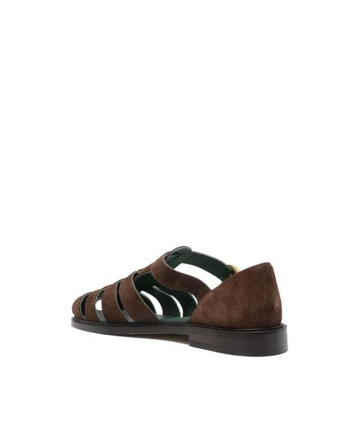 VINNY'S Brown Fisherman Buckle-Strap Sandals for men