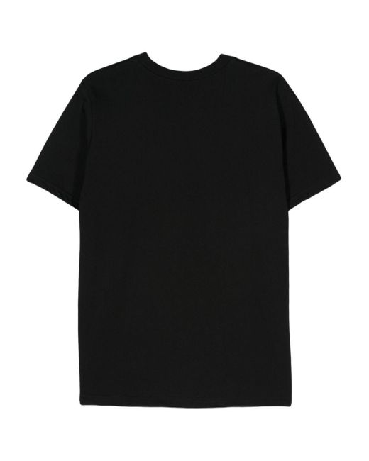 FAMILY FIRST Black Logo-Embroidered Cotton T-Shirt for men