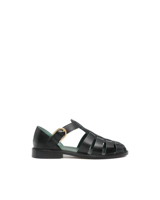 VINNY'S Black Fisherman Buckle-Fastening Sandals for men
