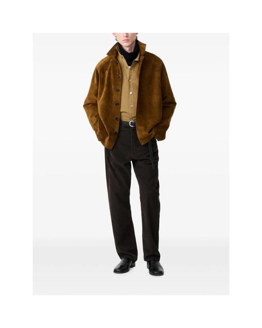 Studio Nicholson Brown Bowe Suede Jacket for men