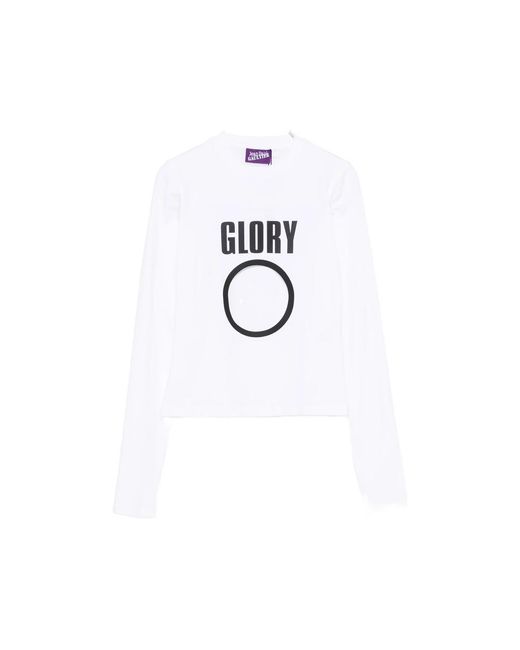 Jean Paul Gaultier White Cut-Out Slogan-Print T-Shirt