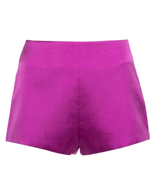ANDAMANE Pink Satin High-Waisted Shorts