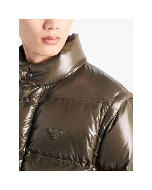 Prada Green Re-Nylon Puffer Jacket for men