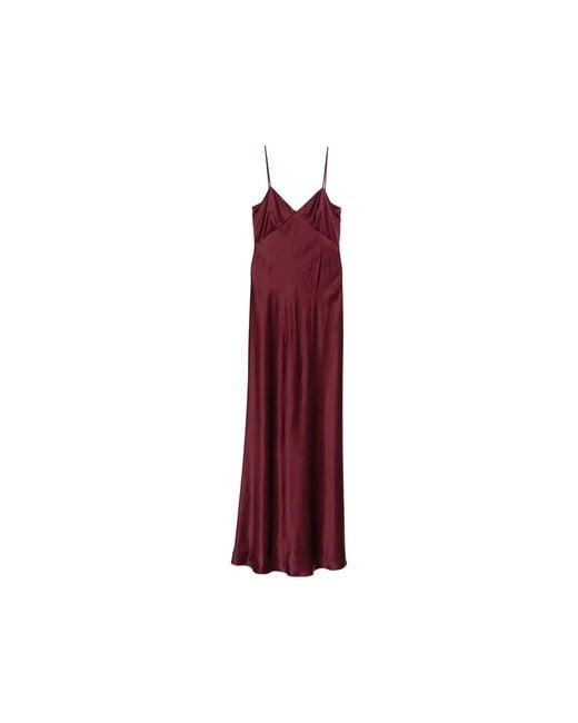 Max Mara Red Silk Satin Slip Dress