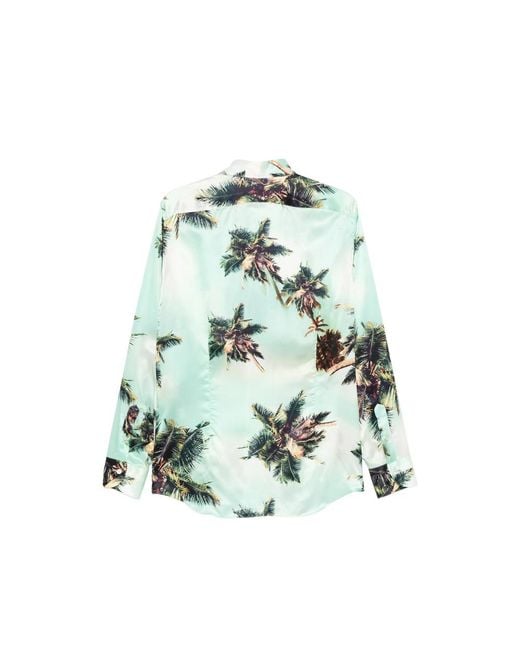Mazzarelli Green Palm-Print Shirt for men