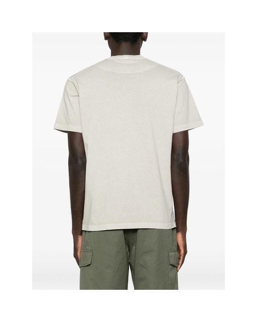 Stone Island White 2100026 Organic Cotton Jersey 'Fissato' Effect for men