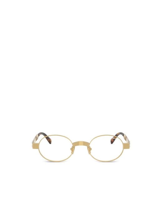 Miu Miu Metallic Round -Frame Glasses