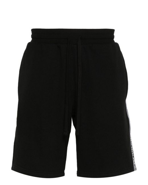 Emporio Armani Black Logo-Tape Jersey Shorts for men