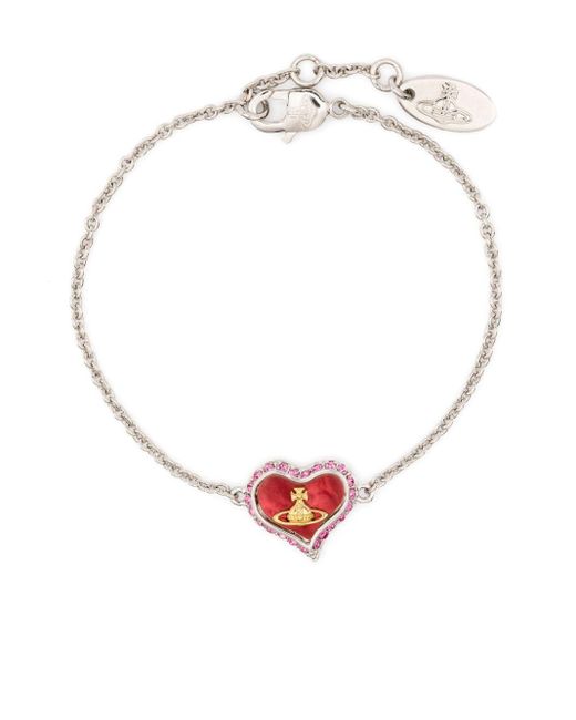 Vivienne Westwood White Petrea Heart-Pendant Bracelet