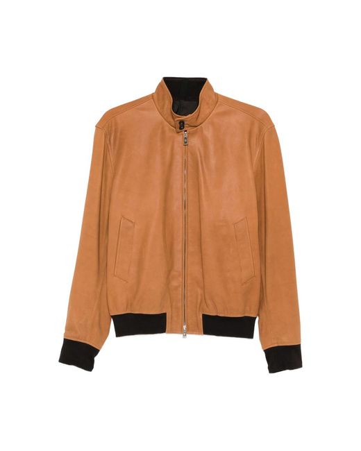 Tagliatore Brown Ice Zip-Up Jacket for men