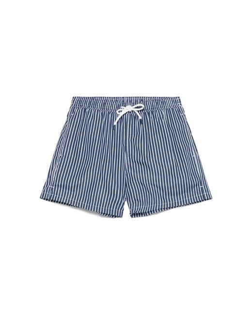 Fedeli Blue Striped Swim Shorts for men