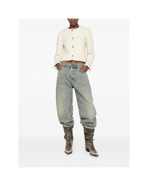 Haikure Gray Buttoned Jeans