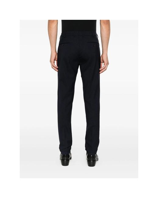 Incotex Blue Flat-Front Trousers for men