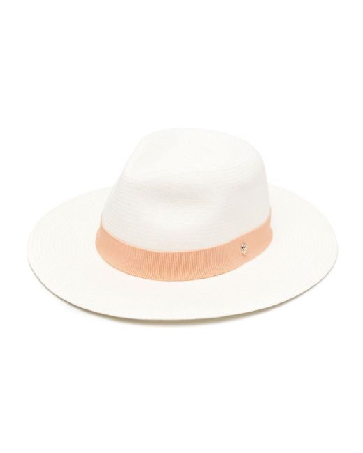 Helen Kaminski White Vitoria Straw Fedora Hat