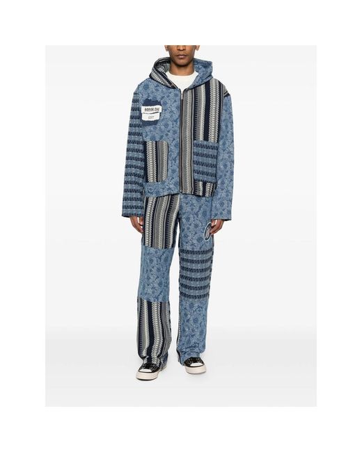 Honor The Gift Blue Tapestry Patchwork Trousers for men