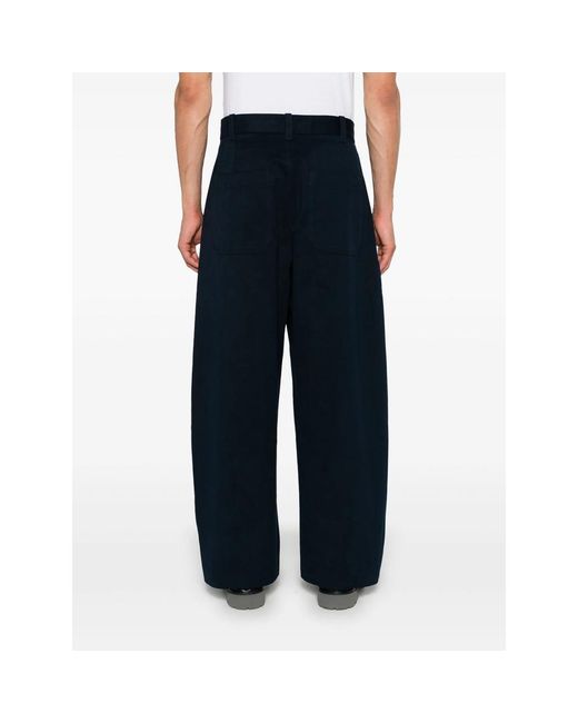 Studio Nicholson Blue Wide-Leg High-Waisted Trousers for men