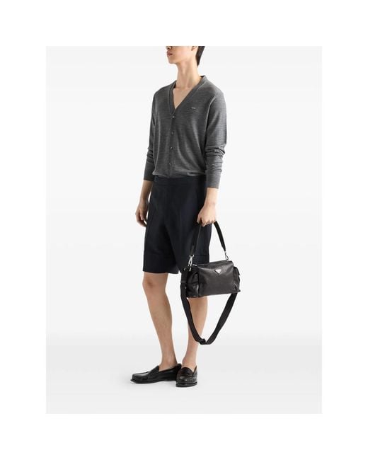 Prada Black Explore Leather Bag for men