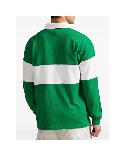 Ralph Lauren Green Sport-Rugby Long-Sleeves Polo Shirt for men