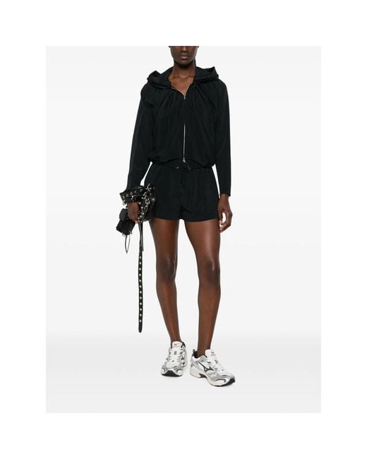 Alexander Wang Black Drawstring-Waist Shorts