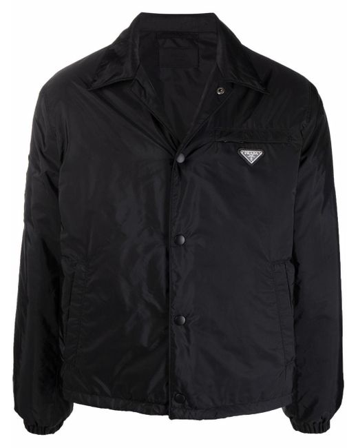 Prada Synthetic Triangle-logo Re-nylon Jacket in Black for Men | Lyst