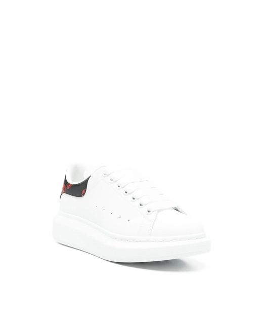 McQueen White Oversized Low-Top Skull-Details Sneakers