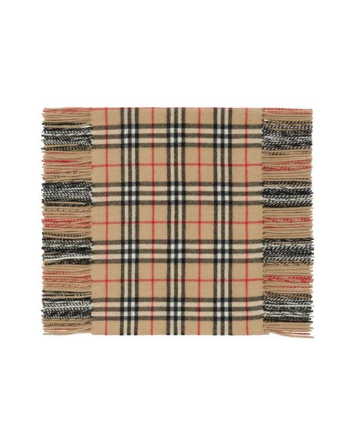 Burberry Brown Check-Pattern Cashmere Scarf