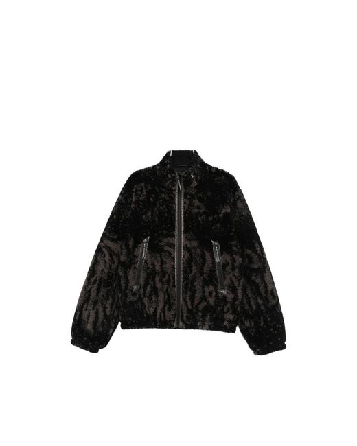 Roa Black Fleece-Texture Zip-Up Jacket for men