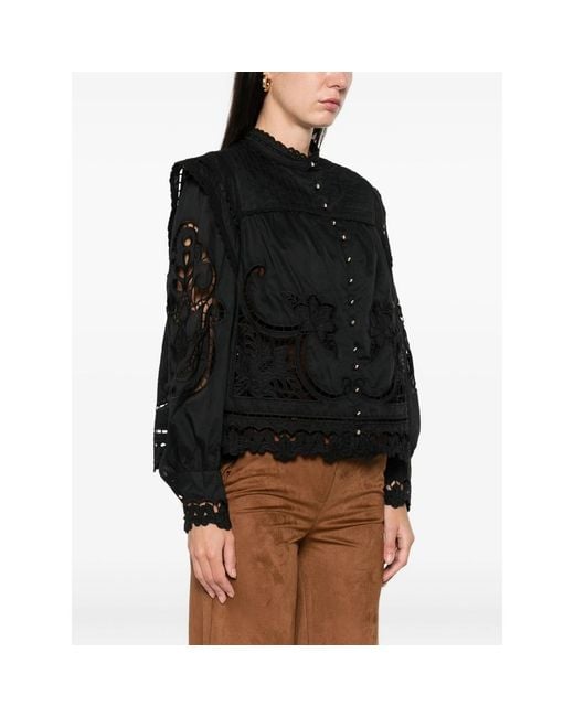 Farm Rio Black Richilieu Blouse