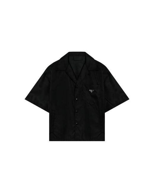 Prada Black Re-Nylon Short-Sleeved Shirt for men