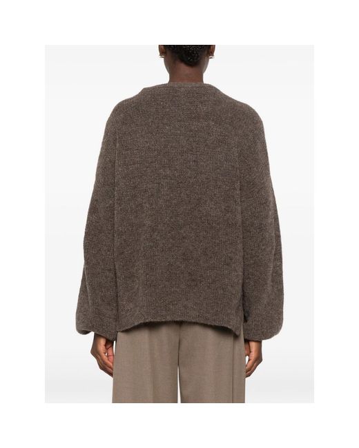 Gestuz Brown Alpha Balloon-Sleeves Sweater